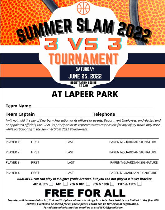 Summer Slam 2022 (Applications in School Office)